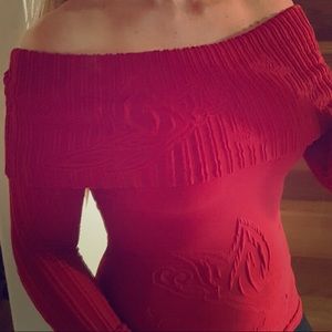 🇧🇷Gorgeous off shoulder Red Top 3D pattern